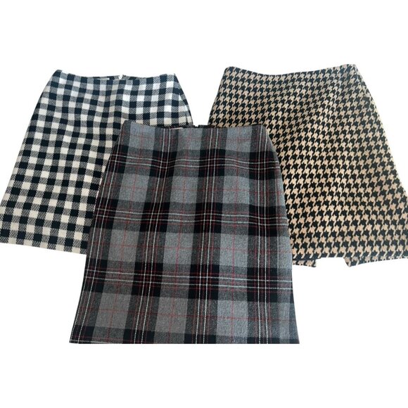 3 Talbots Size 2 Plaid Skirt Wool Blend Old Money Career School Girl Academia - Picture 1 of 13